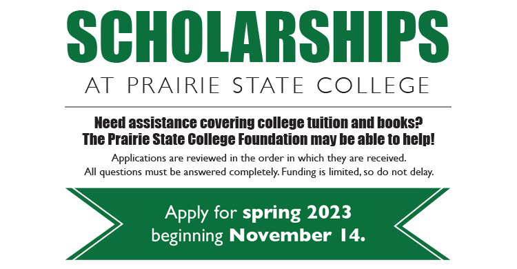 Scholarships are available for Spring 2023 beginning November 14th