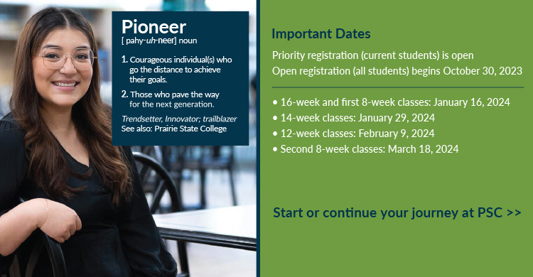 Register Now for Spring 2024 Classes at Prairie State College!