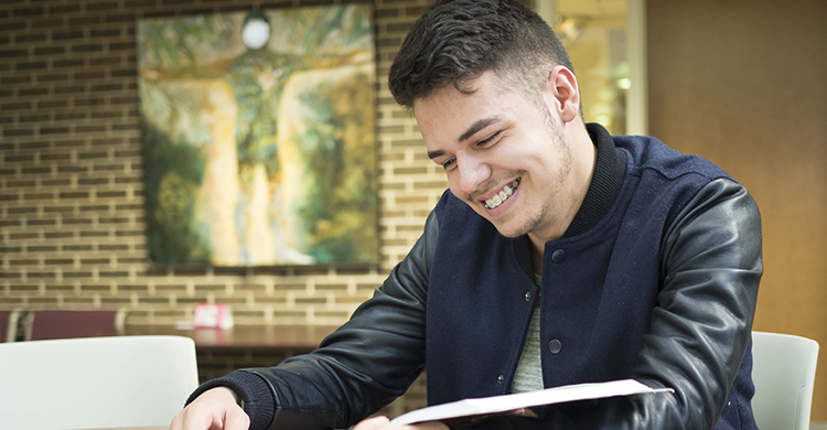 student studying